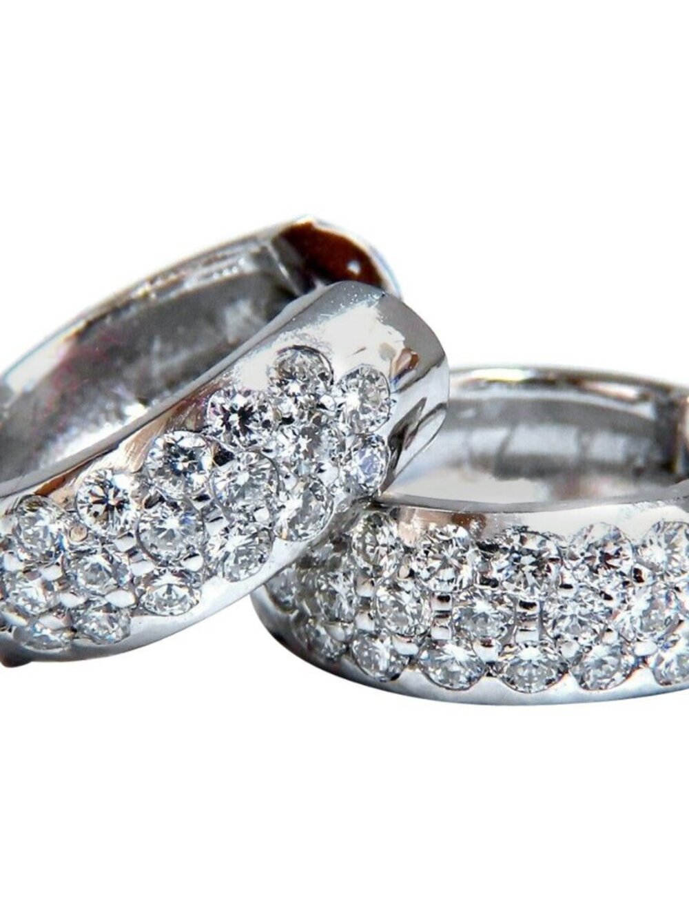 .75ct Natural Diamonds Huggie Hoop Earrings 14 Karat Gold*